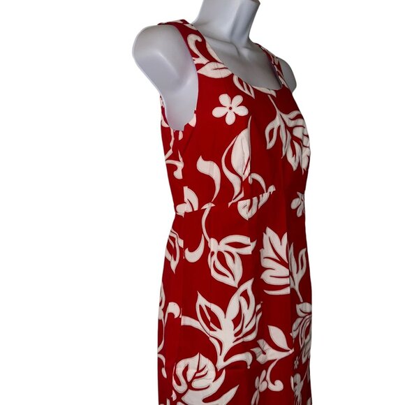 Vtg Hilo Hattie Hawaii Muumuu Beach Dress Womens 8 Red Mumu Floral Hawaiian - Picture 3 of 10